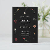 Moody Herfst Herfst Wildflower Wedding Save The Date (Staand voorkant)