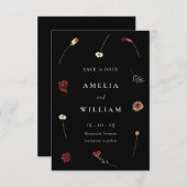 Moody Herfst Herfst Wildflower Wedding Save The Date (Voorkant / Achterkant)