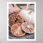 Moody herfst pompoen stilleven warme boerderij kun poster (Voorkant)