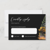 Moody herfst Waterverf bos bruiloft RSVP-kaart RSVP Kaartje (Voorkant)
