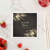 Moody Herfst Waterverf Dried Flowers Wedding Servet (Insitu)