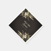 Moody Herfst Waterverf Dried Flowers Wedding Servet (Hoek)
