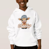 Moody Highland Koe Kinder Hoodie Sweatshirt (Voorkant)