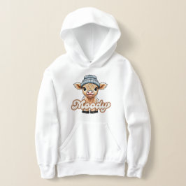 Moody Highland Koe Kinder Hoodie Sweatshirt