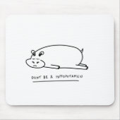 Moody hippo met pun muismat (Voorkant)