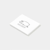 Moody hippo met pun post-it® notes (Schuin)