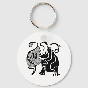 Moody Hippo Monogram Sleutelhanger