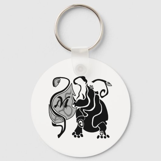 Moody Hippo Monogram Sleutelhanger (Voorkant)