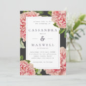 Moody  houtskool en roze pony Wedding Kaart (Staand voorkant)