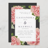 Moody  houtskool en roze pony Wedding Kaart (Voorkant / Achterkant)