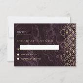 Moody Hues Burgundy Marble RSVP Reply Kaart (Voorkant)