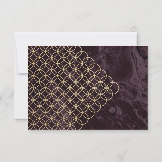 Moody Hues Burgundy Marble RSVP Reply Kaart (Achterkant)