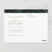 Moody Hues Emerald Green Marble Save the Date Briefkaart (Achterkant)
