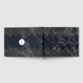 Moody Hues Midnight Blue Marble Custom Guest Book Gastenboek (Volledig)