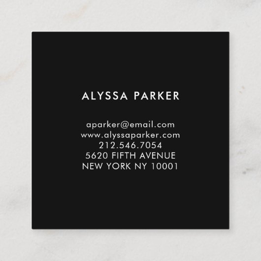 Moody Hydrangea | Waterverf Floral op zwart Vierkante Visitekaartje (Achterkant)