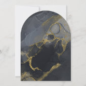Moody Ink Charcoal Gold Abstract Arch ID988 Kaart (Achterkant)
