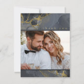 Moody Ink Charcoal Gold Abstract Dank u ID988 Bedankkaart (Voorkant)