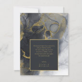 Moody Ink Charcoal Gold Abstract Dank u ID988 Bedankkaart (Achterkant)
