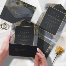 Moody Ink Charcoal Gold Abstract ID988