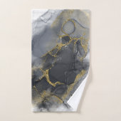 Moody Ink Charcoal Gold Abstract ID988 Bad Handdoek (Handdoek)