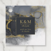 Moody Ink Charcoal Gold Abstract ID988 Bedankjes Labels (Voorkant)