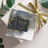 Moody Ink Charcoal Gold Abstract ID988 Bedankjes Labels