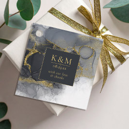 Moody Ink Charcoal Gold Abstract ID988 Bedankjes Labels