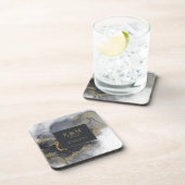 Moody Ink Charcoal Gold Abstract ID988 Bier Onderzetter (Rechterzijde)