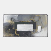 Moody Ink Charcoal Gold Abstract ID988 Bureaumat (Keyboard & Muis)