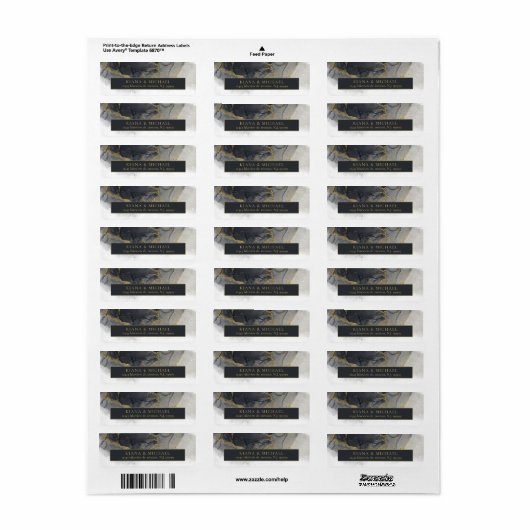 Moody Ink Charcoal Gold Abstract ID988 Etiket (Full Sheet)