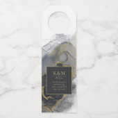 Moody Ink Charcoal Gold Abstract ID988 Flessenhanger (Voorkant)