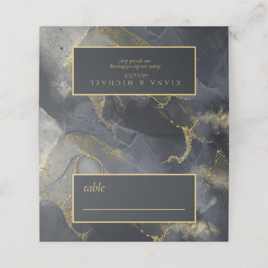 Moody Ink Charcoal Gold Abstract ID988 Plaatskaartje (Buitenkant ongevouwen)