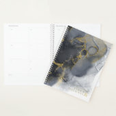Moody Ink Charcoal Gold Abstract ID988 Planner (Display)