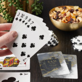 Moody Ink Charcoal Gold Abstract ID988 Pokerkaarten (Insitu)