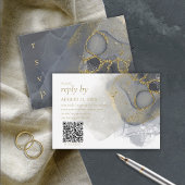 Moody Ink Charcoal Gold Abstract ID988 RSVP Kaartje