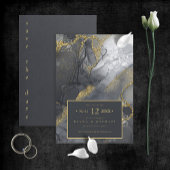Moody Ink Charcoal Gold Abstract ID988 Save The Date