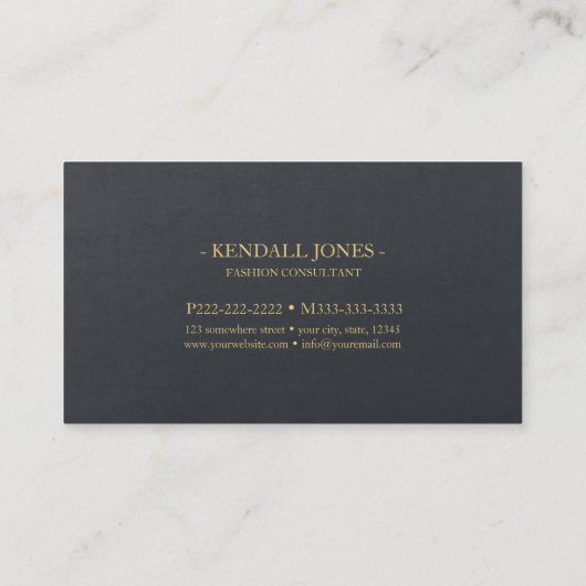 Moody Ink Charcoal Gold Abstract ID988 Visitekaartje (Achterkant)