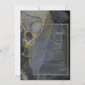 Moody Ink Charcoal Gold Abstract Menu ID988 (Voorkant)