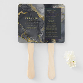 Moody Ink Charcoal Gold Abstract Programma ID988 Handwaaier