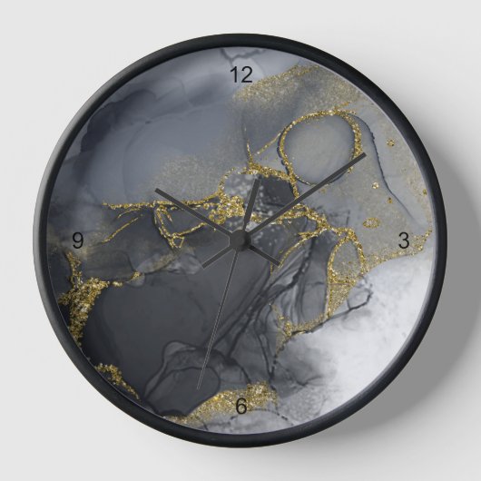 Moody Ink Charcoal Goud Abstract ID988 (Voorkant)