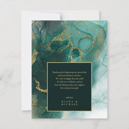 Moody Ink Emerald Gold Abstract Bedankt ID988 (Achterkant)