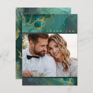 Moody Ink Emerald Gold Abstract Bedankt ID988