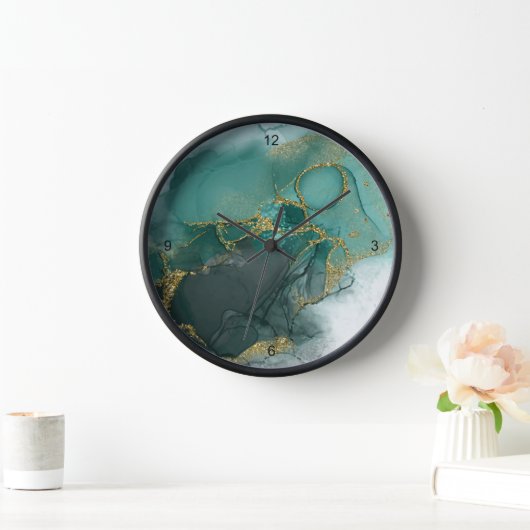 Moody Ink Emerald Gold Abstract ID988 (Huis)