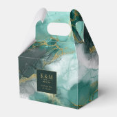 Moody Ink Emerald Gold Abstract ID988 Bedankdoosjes (Voorkant Zijde)