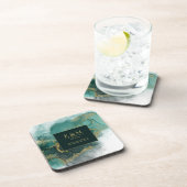 Moody Ink Emerald Gold Abstract ID988 Bier Onderzetter (Rechterzijde)