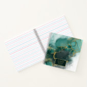 Moody Ink Emerald Gold Abstract ID988 Notitieboek (Binnen)