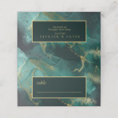 Moody Ink Emerald Gold Abstract ID988 Plaatskaartje (Buitenkant ongevouwen)