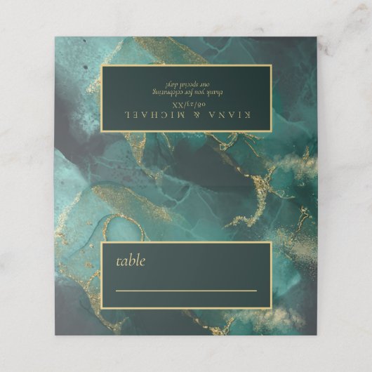 Moody Ink Emerald Gold Abstract ID988 Plaatskaartje (Buitenkant ongevouwen)