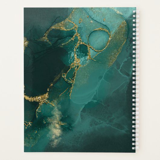 Moody Ink Emerald Gold Abstract ID988 Planner (Achterkant)