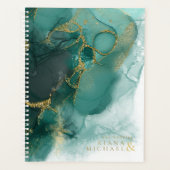 Moody Ink Emerald Gold Abstract ID988 Planner (Voorkant)